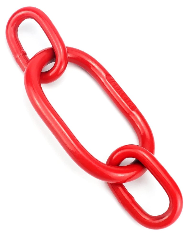 EGV G80 Chain Sling Ring, Oblong Master Link Hoist Ring for Lifting Rigging,17636 lbs, Red(8T) - Image 1